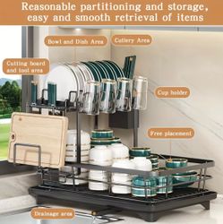 2-Tier Metal Dish Drying Rack