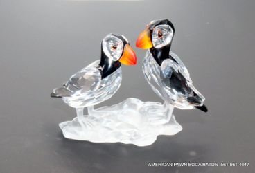 SWAROVSKI Crystal Puffins Bird Figurine # 261643 with box  Excellent 