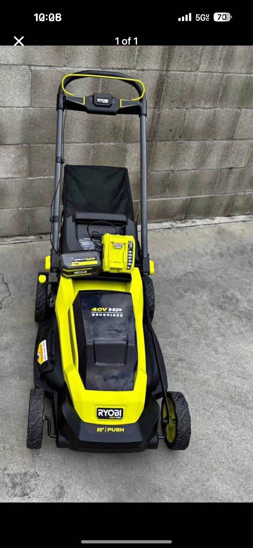 Ryobi 40V HP Brushless 20 Cordless Electric Battery Walk
