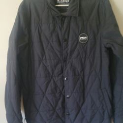OAKLEY Factory Pilot Jacket Men's Size Small Black GrayQuilted Snap Button 