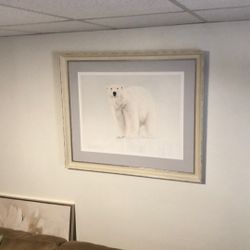 Wall art print polar bear signed number