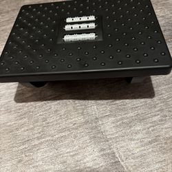 Black Under Desk Footrest w/ Massage Rollers