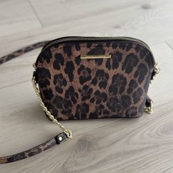 Steve Madden Leopard Purse,crossbody.   Partial Gold Chain Strap. 