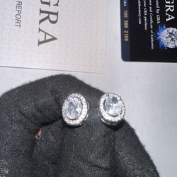 Iced Out Oval Earrings