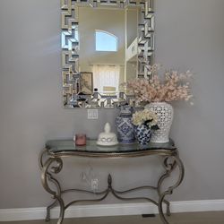 Wrought iron And Glass Console Table