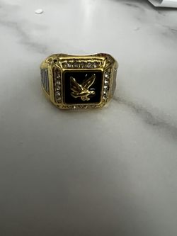 Stainless Steel Gold Tone Ring