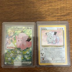 Pokemon TCG Clefairy EX & Vintage Base Set 2 Clefairy