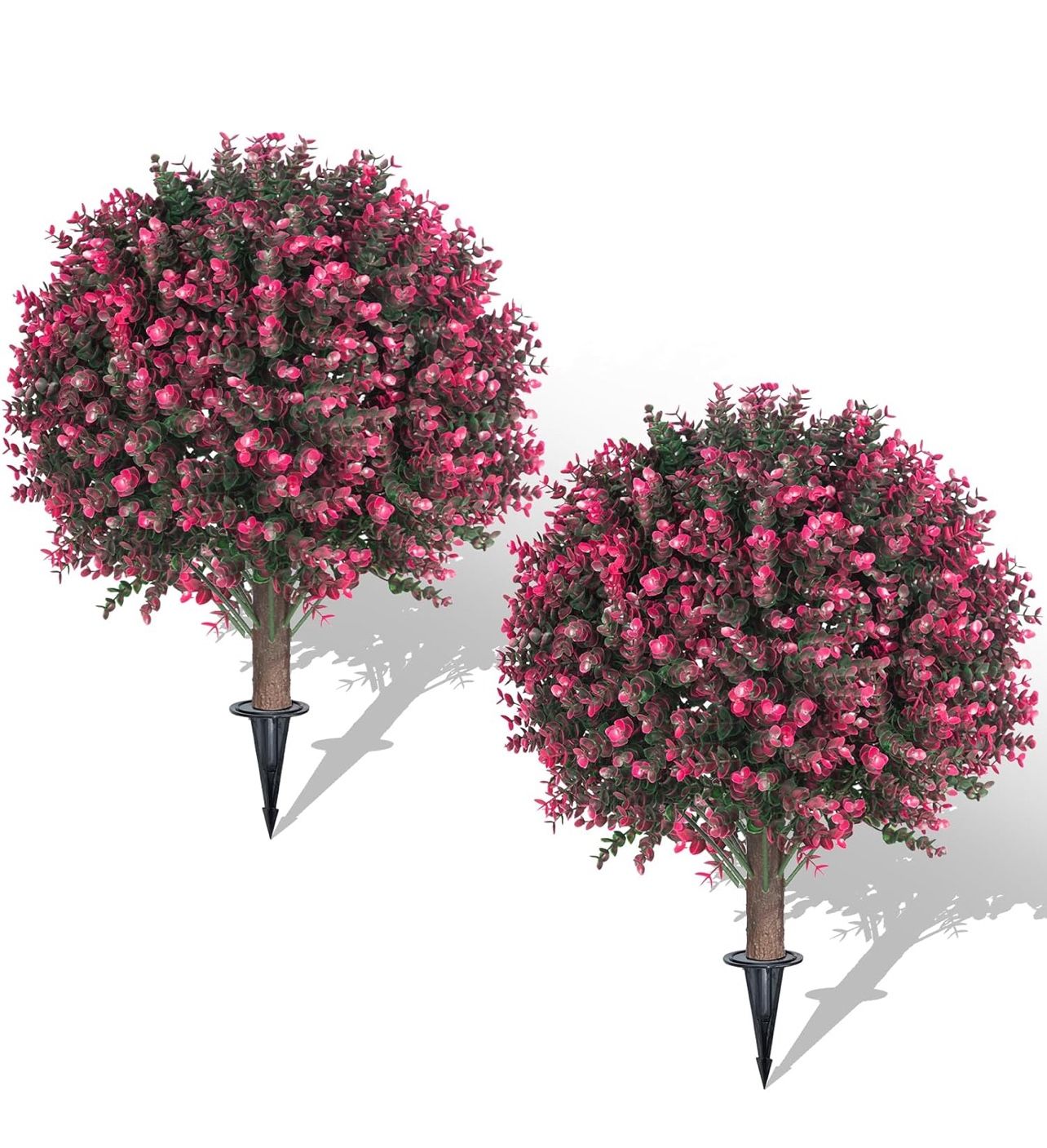 Set of 2 Artificial Rose Boxwood Topiary Ball Bush for Outdoor W(36)