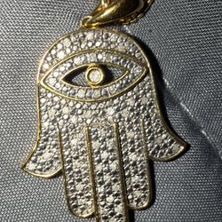 14k Gold Third Eye Necklace 