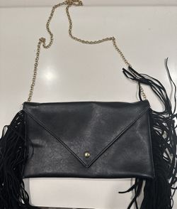 Black Fringe Crossbody Purse 