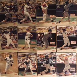 12 Topps 1999 Foil/Minor League Ldrs Cards-Jeter-Maddux-Arod-B Williams GC-VGC