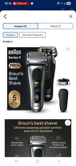 Braun Series 9 PRO+ Wet & Dry Electric Shaver, Charging Stand, 9517s Galvano Silver
Overall pick