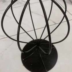 Metal Hat Display Stand Tabletop Hat Wig Rack Holder Black