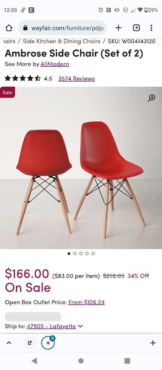Vintage/Retro Inspired Red Side Chairs 