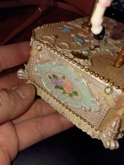 Vintage Ornate Resin Jewelry Music Box
