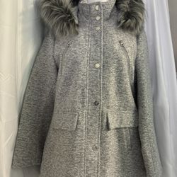 Women’s Gray Faux Fur hooded coat