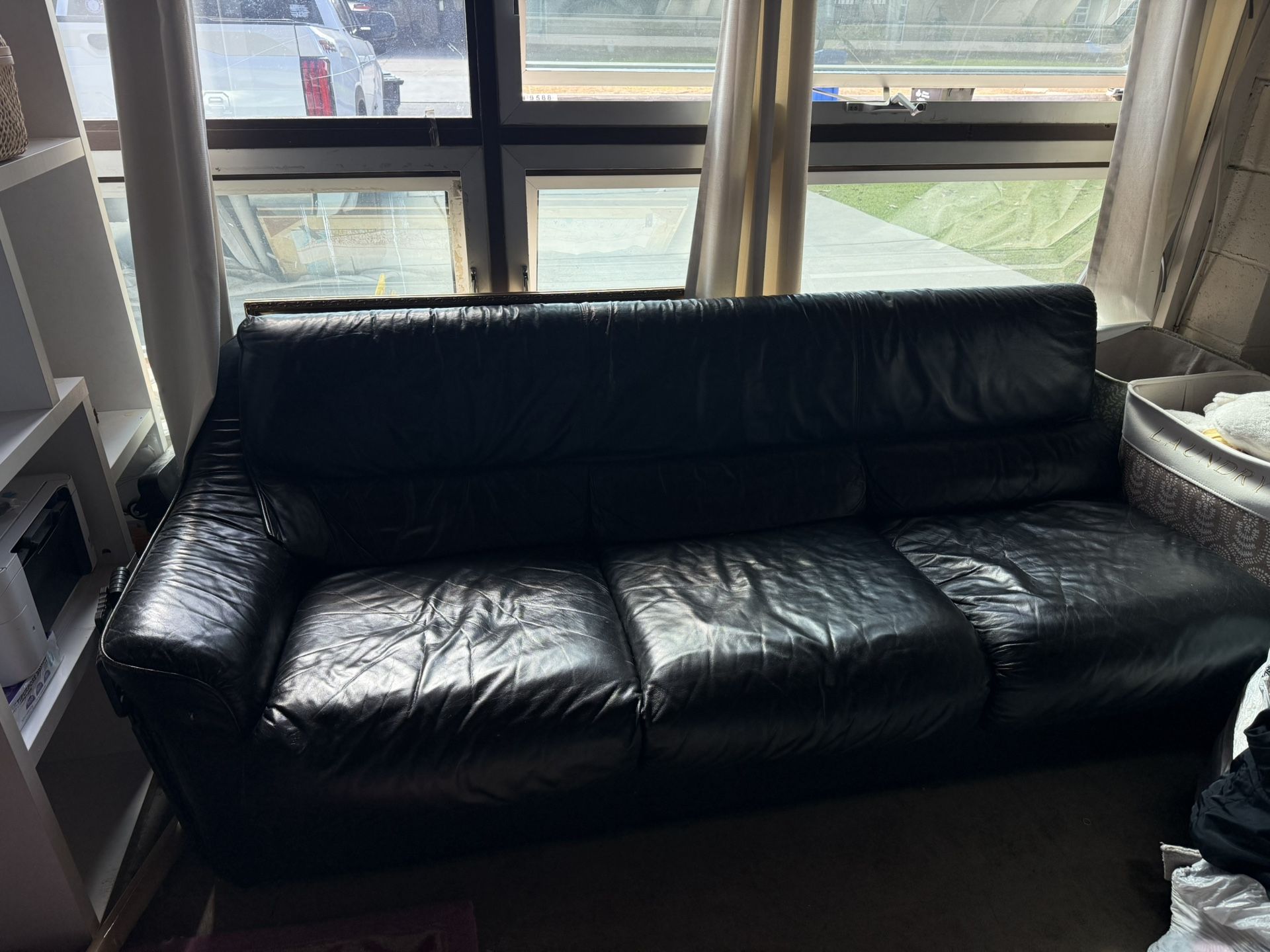 Italian Leather Article Sofa