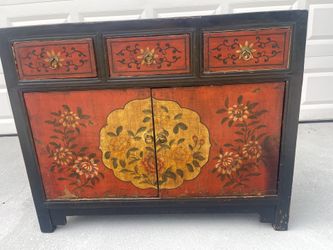 Authentic Tibetan Elmwood Cabinet