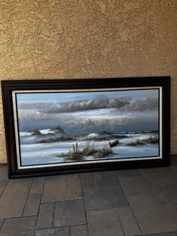 Vintage C. Melton Large Oil on Canvas Painting  (active painter 1930’s-1950’s)