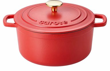 CAROTE Enameled Cast Iron Dutch Oven Pot with Lid, 4 QT Dutch Ovens, Heavy-Duty Cast Iron Pot for Sourdough Bread Baking, Braising, Stews, Roasting, H