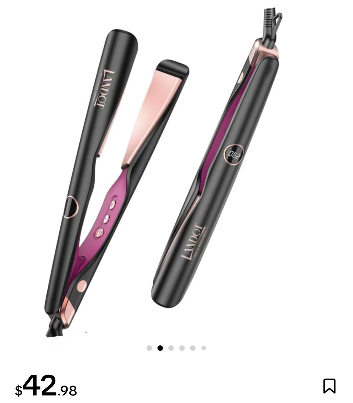 Landot 2 in 1 hair straightener & curler
