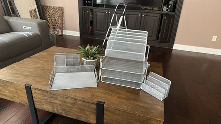 4 pc desk metal organizer: $40 OBO