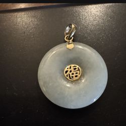 BEAUTIFUL 585 Solid 14k Yellow Gold / Green Jade