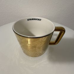 2025 Gold Starbucks Mug Poinsettia Holiday Collection 