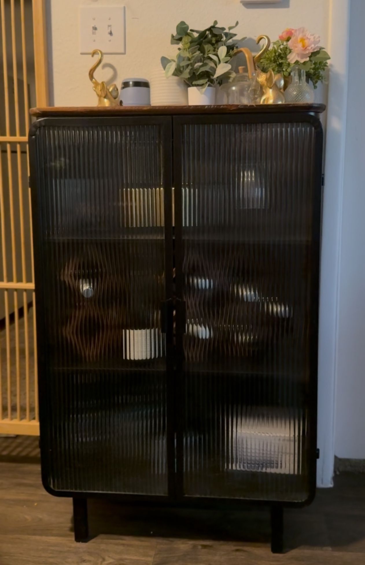 Stylish Bar Cabinet + Decor Set – $500 (firm)