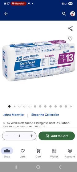 Kraft-faced R11 wall insulation Mesa.