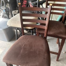 Stools 2 Brown And 1 W/ Black & Cream Seat