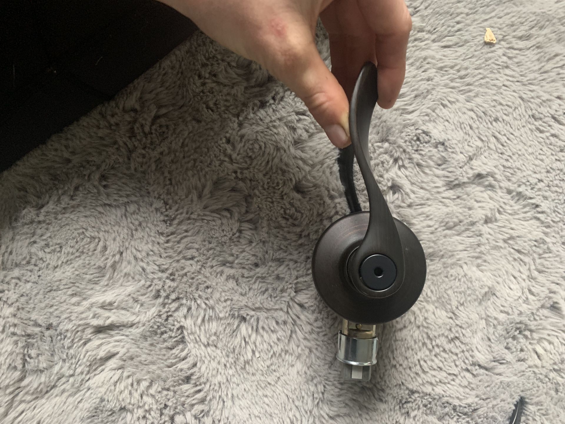 Oil rubbed bronze door lever