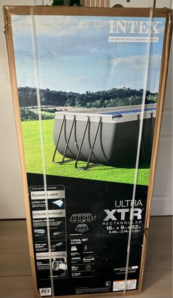 Intex Ultra XTR Rectangular Frame Pool 18x9x52 Easy Lock, Ladder/Cover/Pump