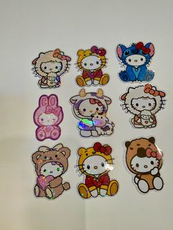Kitty Holographic Glitter Sticker Set of 9