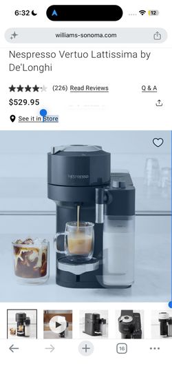 Nespresso Vertuo Lattissima by De'Longhi -can make Lattes! (+2 pod racks)