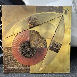 Curtis Jere Style Mid Century Modern Brutalist Wall Sculpture Art Plaque MCM