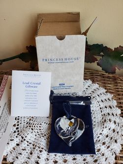 Princess house # 6534 lead Crystal heart ornament in original packaging
