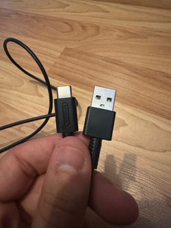 Nintendo USB-A Male to USB-C Male Charging Cable, 1:1 Connection, Black