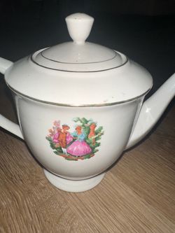 vintage white porcelain teapot