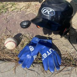 Rawlings Baseball Helmet and Gloves