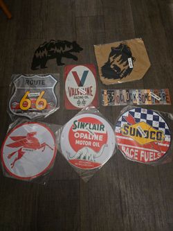 Vintage-Style Retro Metal Signs Collection – Set of 8