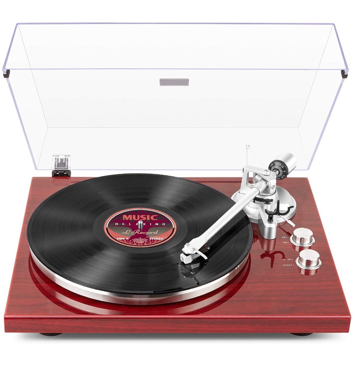 1 by ONE Belt Drive Turntable with Bluetooth Connectivity, Built-in Phono Pre-amp, USB Digital Output