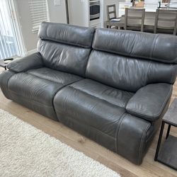 Leather electric reclining couch