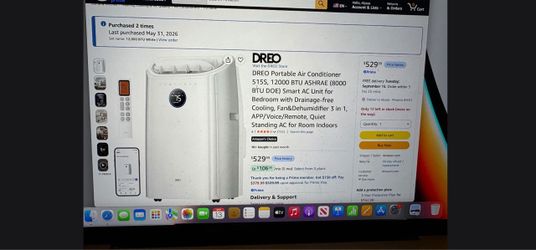 2 DREO 12,000 BTU Portable Air Conditioners – $750 for BOTH