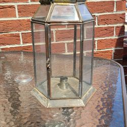 Antique Glass Enclosed Candle Holder