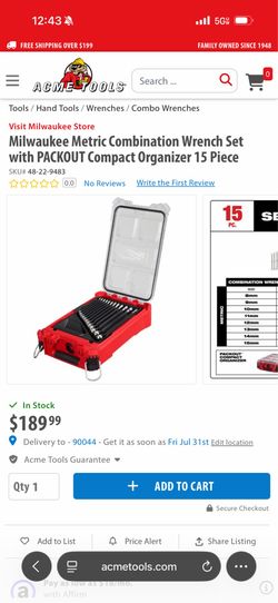 Milwaukee wrench set with pack out