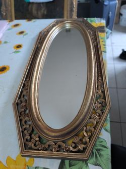 Gold Ornate Oval Wall Mirror