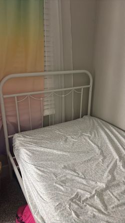 White Metal Twin Bed Frame