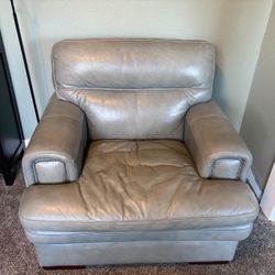 Lazy Boy Gray Leather Chair 