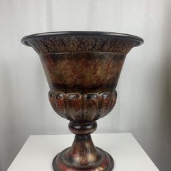 Huge Red/Gold And Brown Potter/Vase